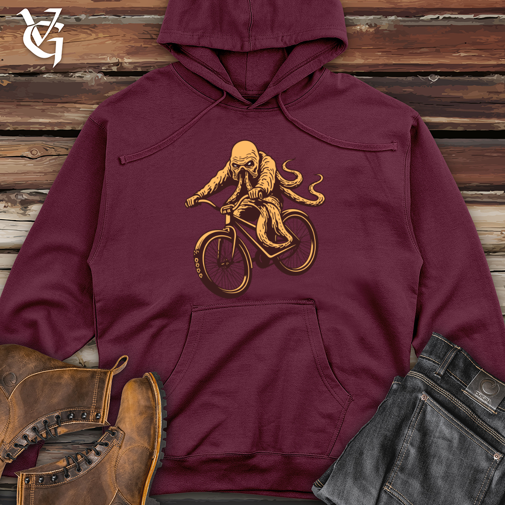 Bike Riding Kraken Midweight Hooded Sweatshirt