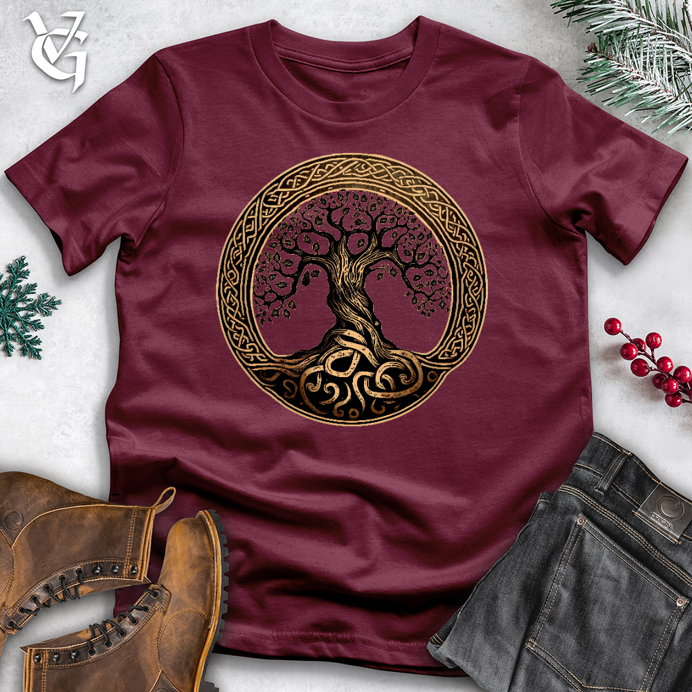Ornate Golden Tree Of Life Cotton Tee
