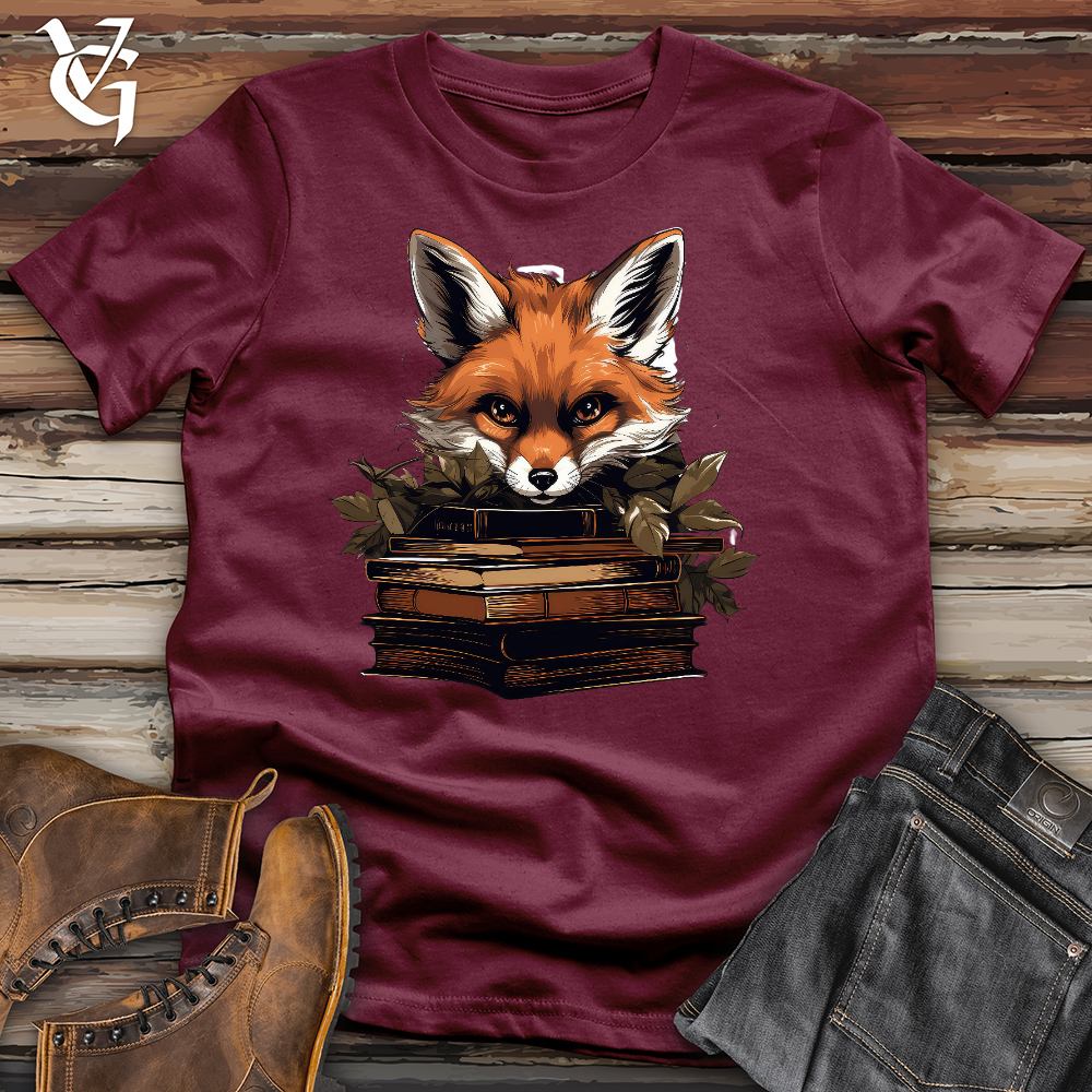 Fox Reading Books Cotton Tee