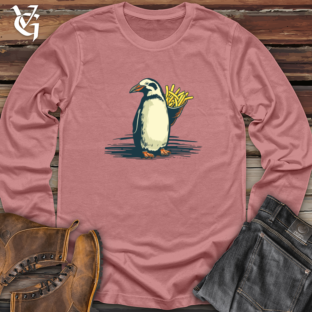 Vintage Fry-Loving Penguin 01 Long Sleeve