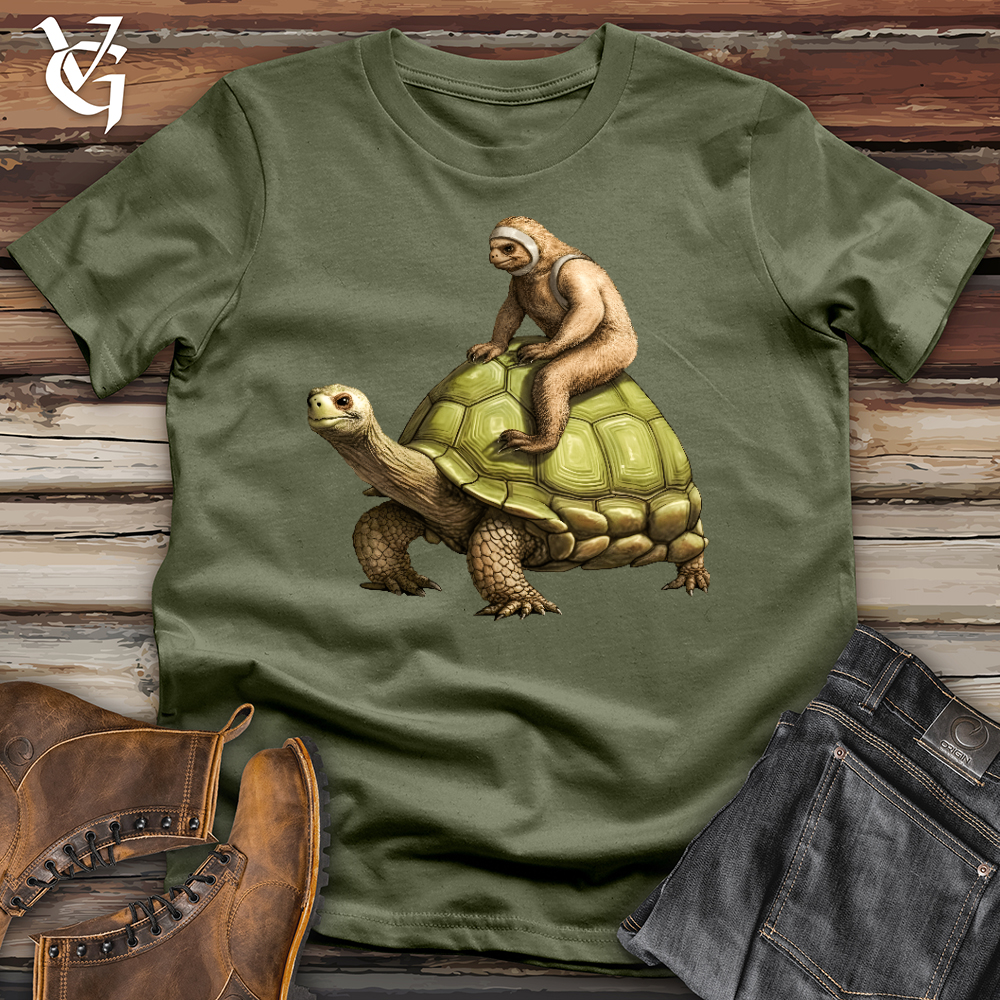 Sloth Riding the Turtle Softstyle Tee