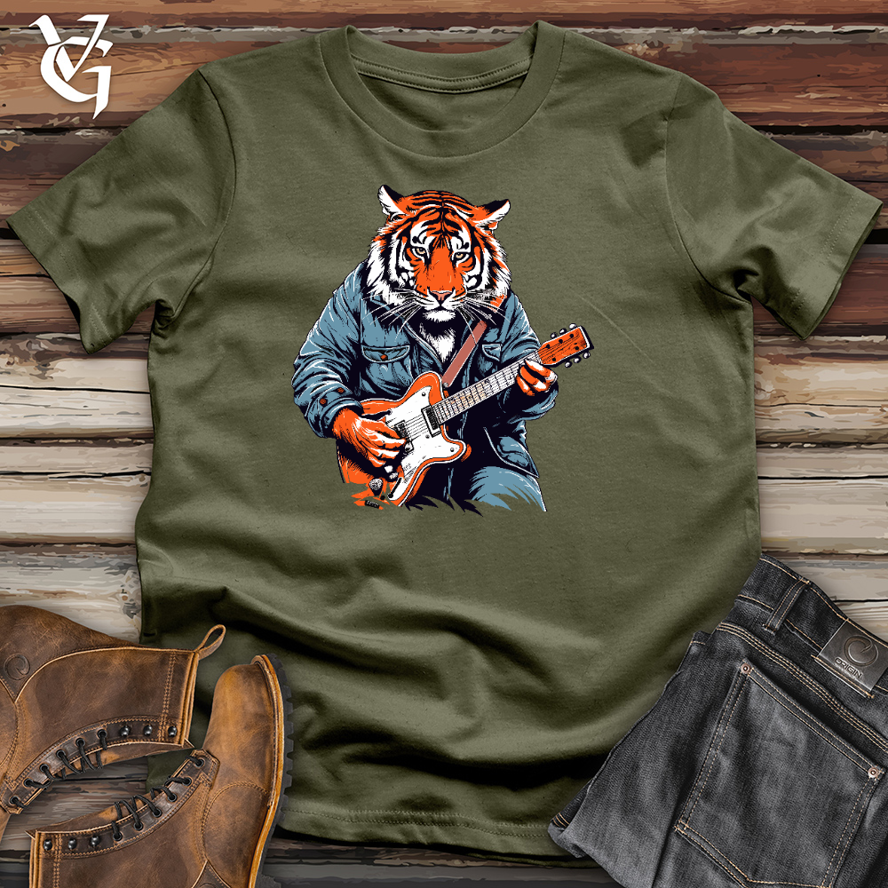 Tiger Playing Guitar Cotton Tee