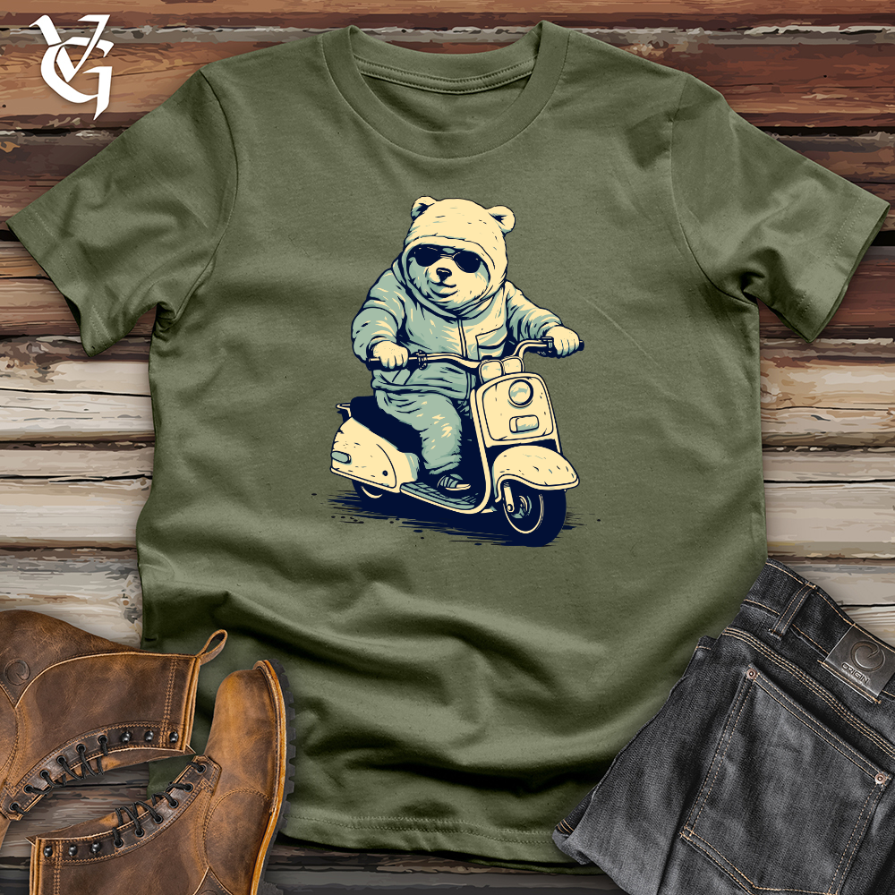 Retro Scooting Bear Softstyle Tee
