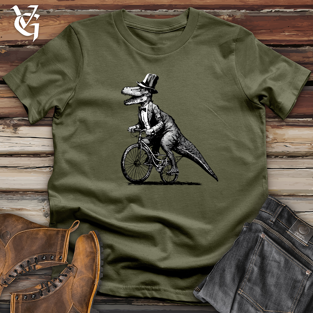 Dinosaur Riding a Bike Cotton Tee