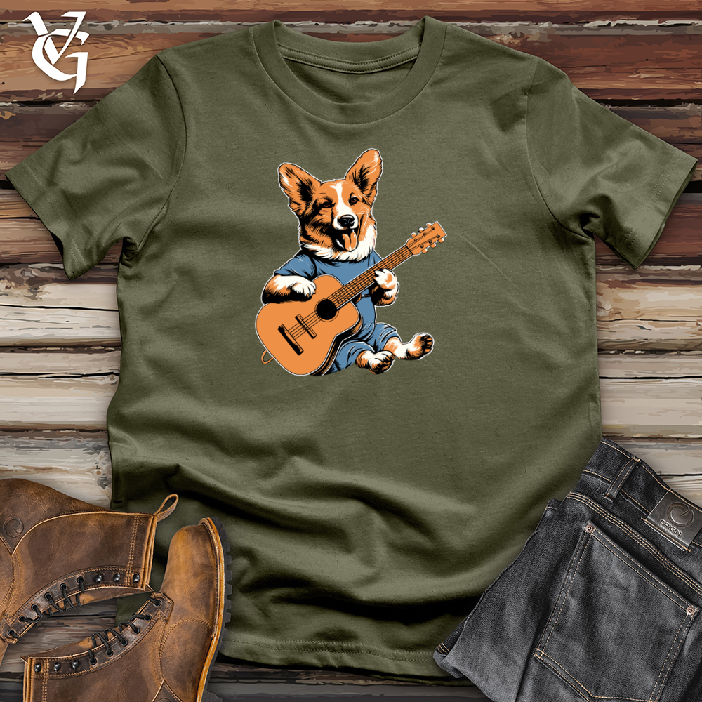 Vintage Guitar Strummer Corgi Cotton Tee