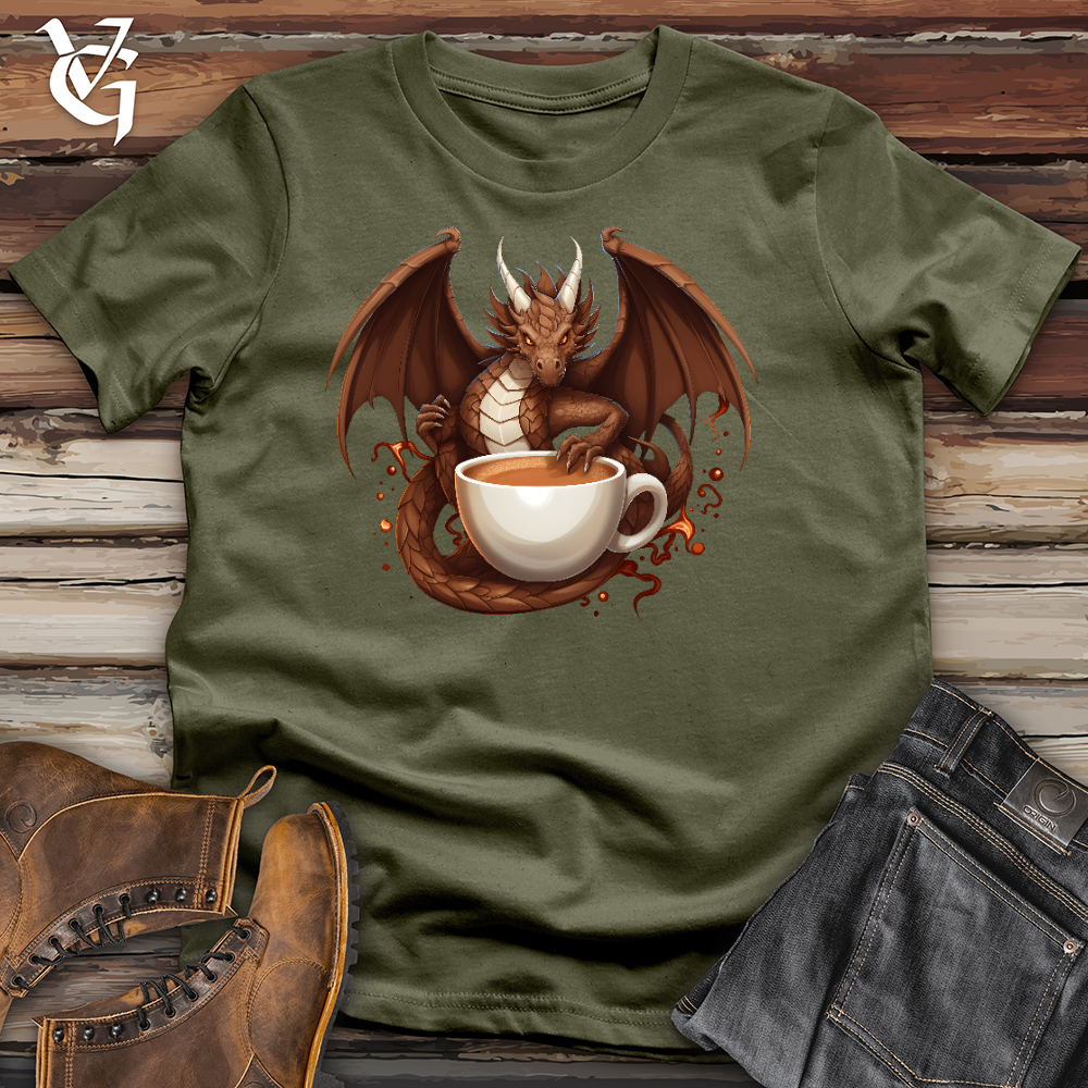 Coffee Loving Dragon Cotton Tee