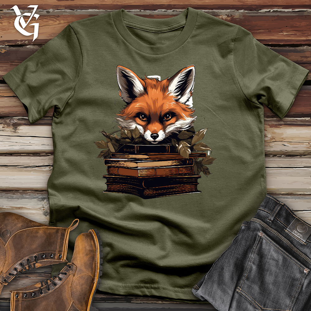 Fox Reading Books Cotton Tee