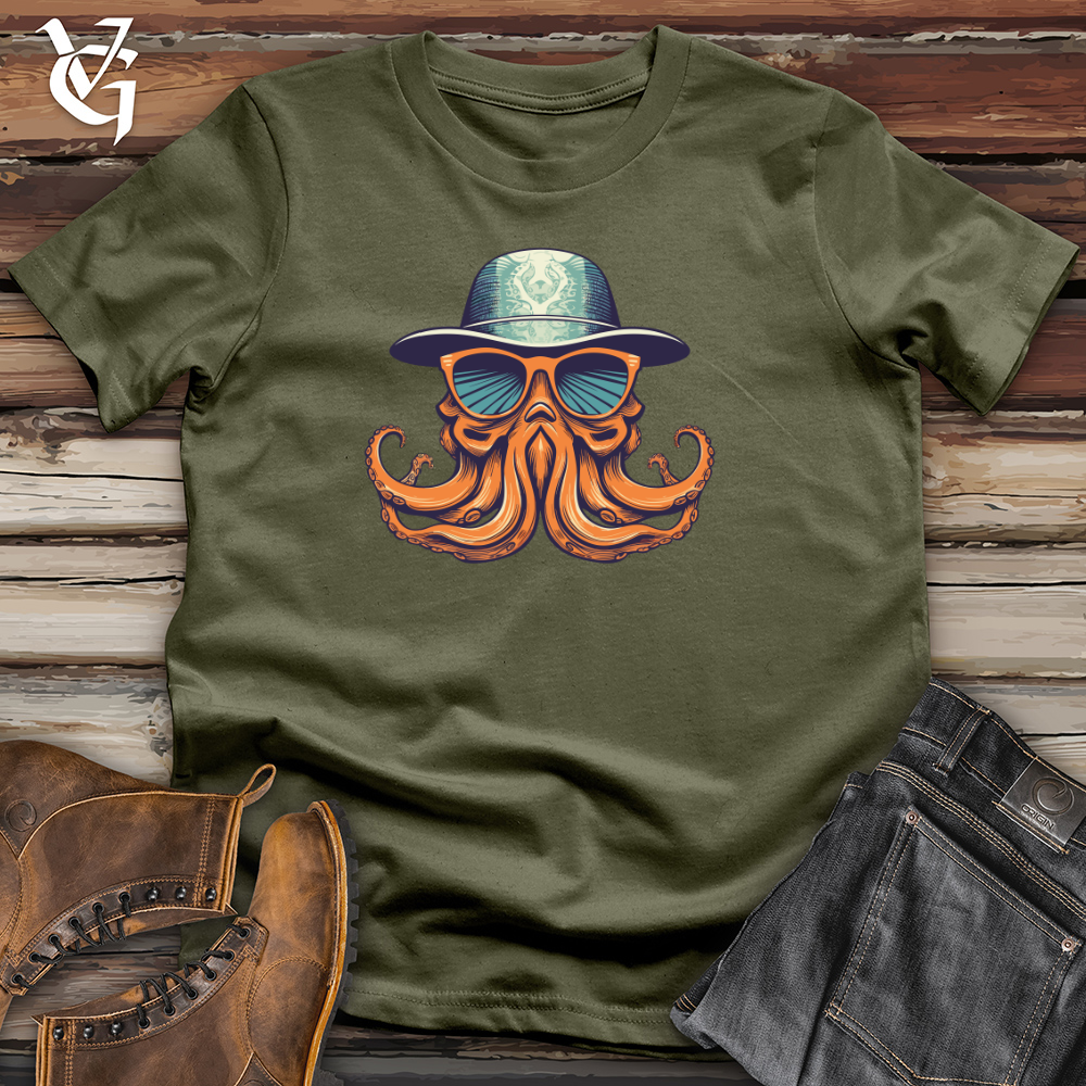 Retro Fedora Octopus Cotton Tee