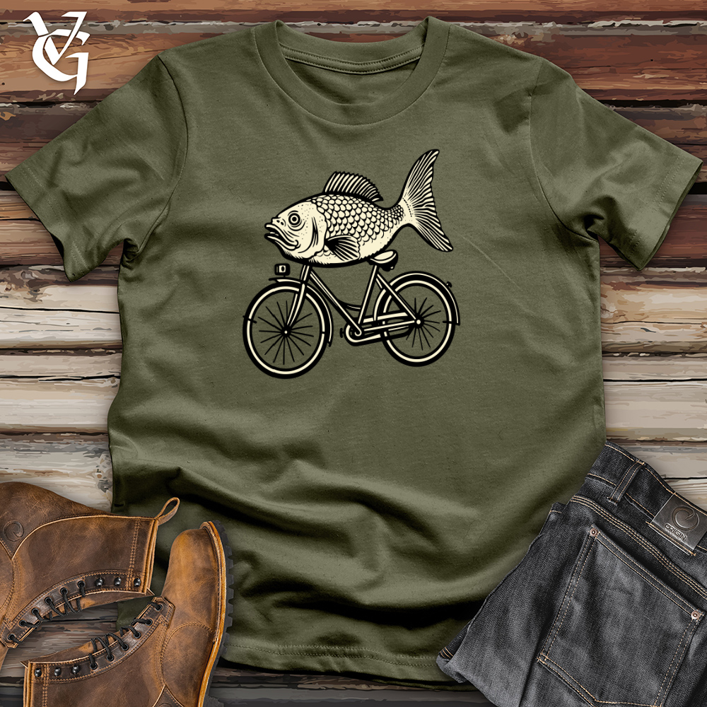 Retro Riding Fish Cotton Tee