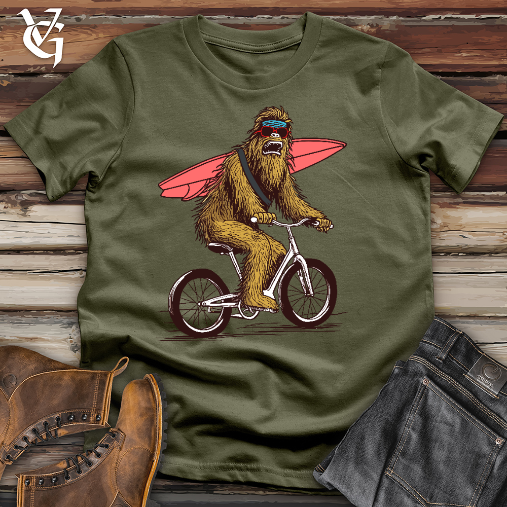 Sasquatch Surfer Bike Cotton Tee