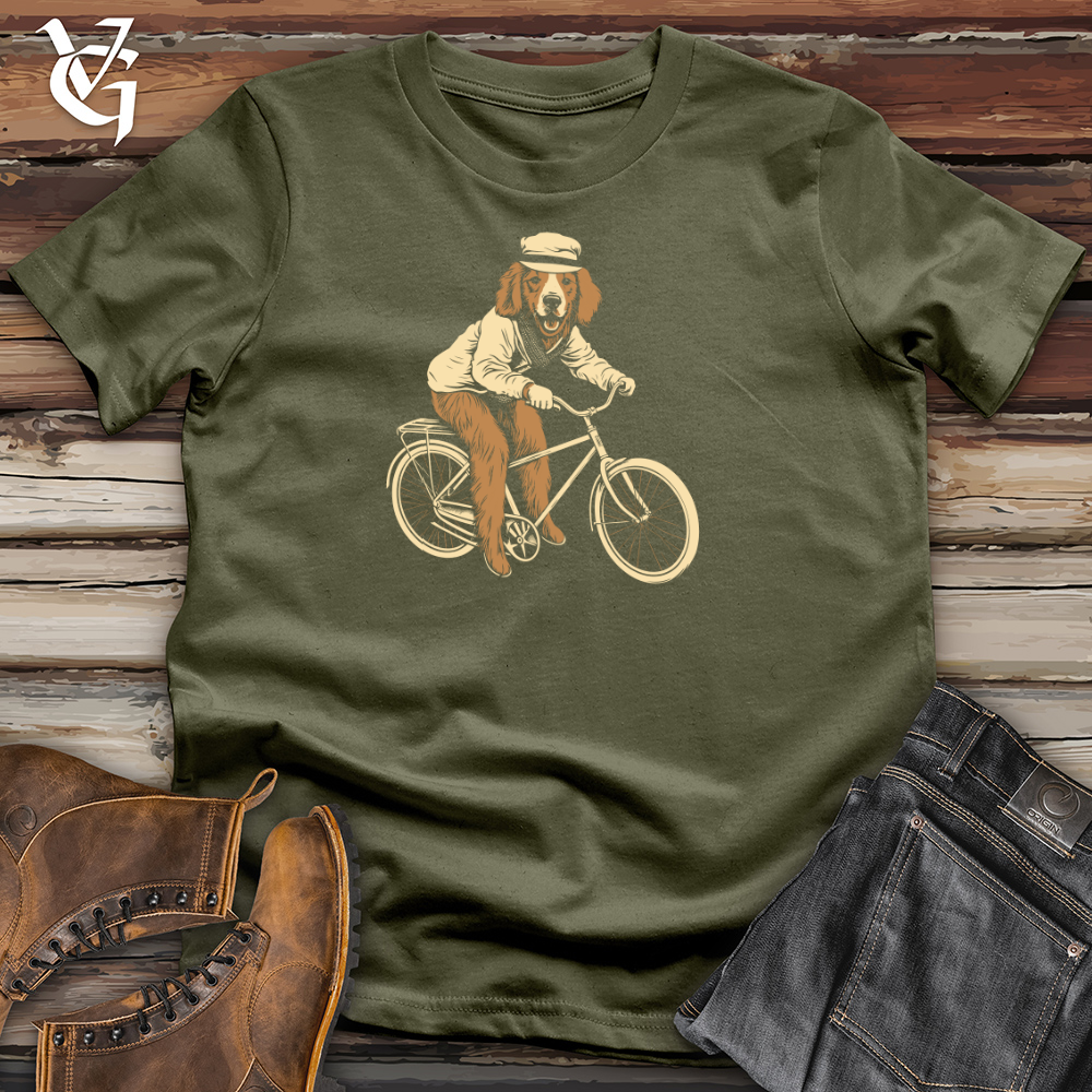 Vintage Bike Riding Golden Cotton Tee