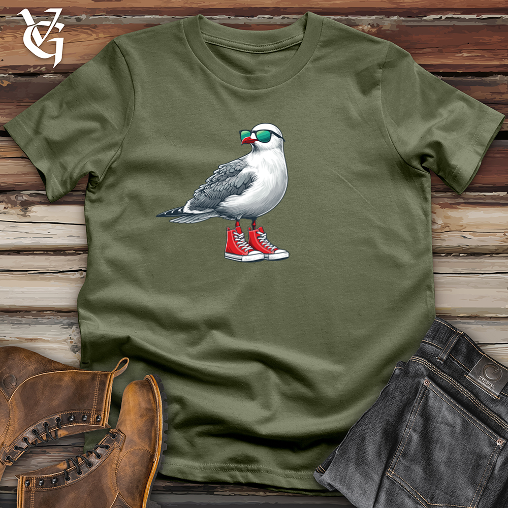 Seagull with Red Sneakers and Sunglass Softstyle Tee