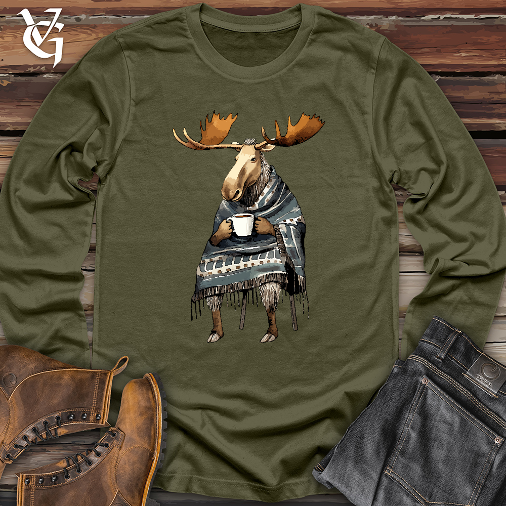 Coffee Drinking Moose Long Sleeve