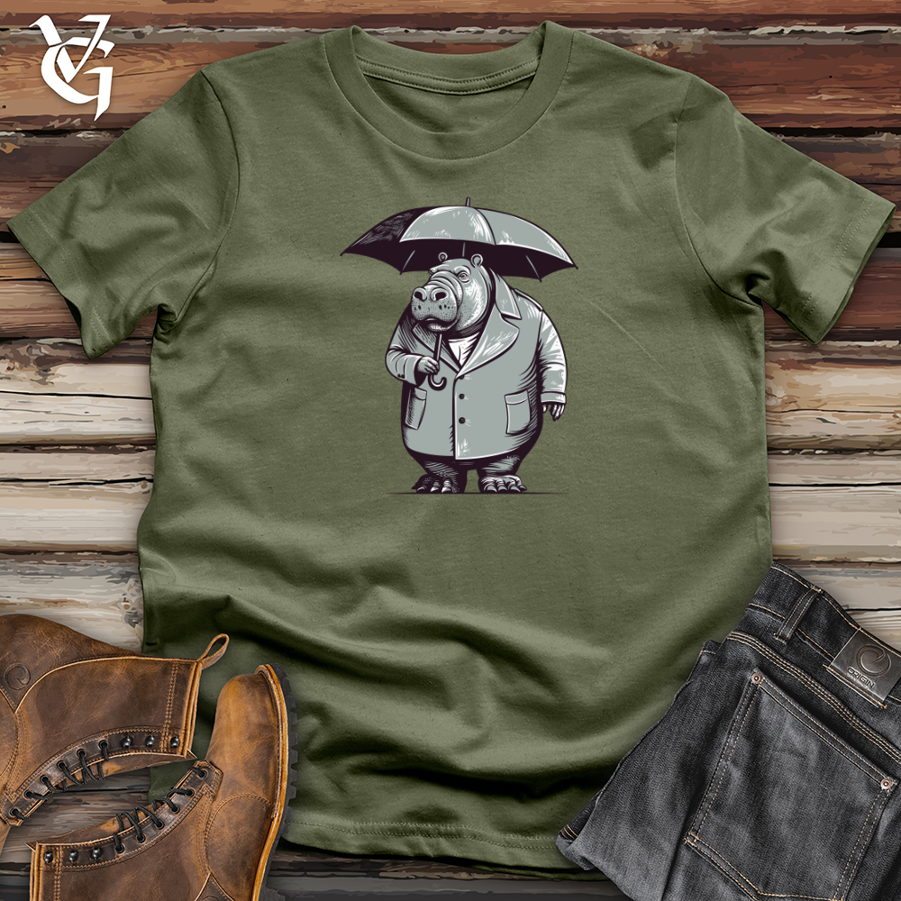 Hippopotamus River Drizzle Umbrella Haven Softstyle Tee