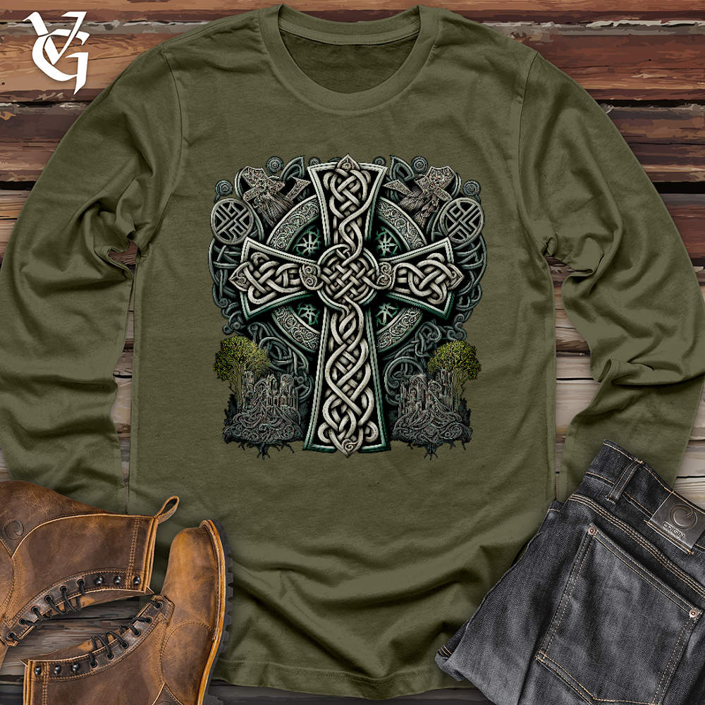 Metallic Celtic Crosses Long Sleeve