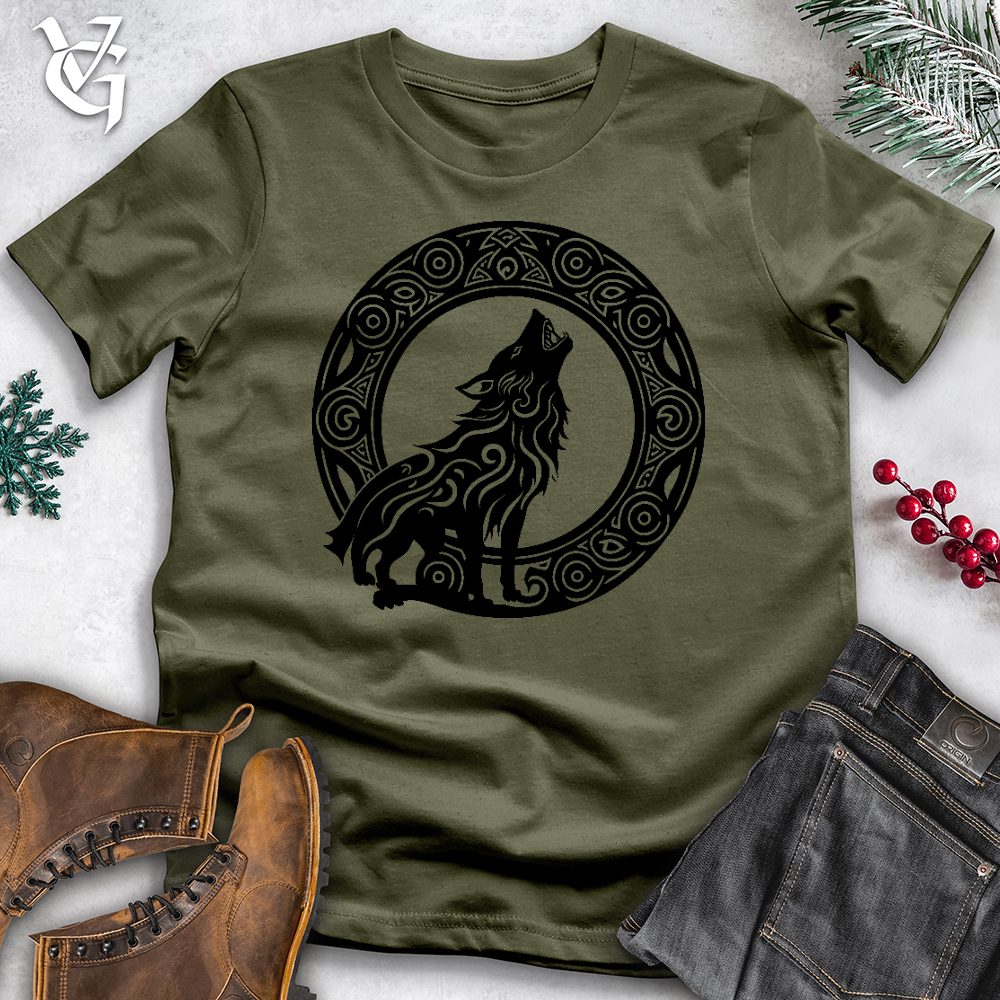 Howling Celtic Wolf Cotton Tee