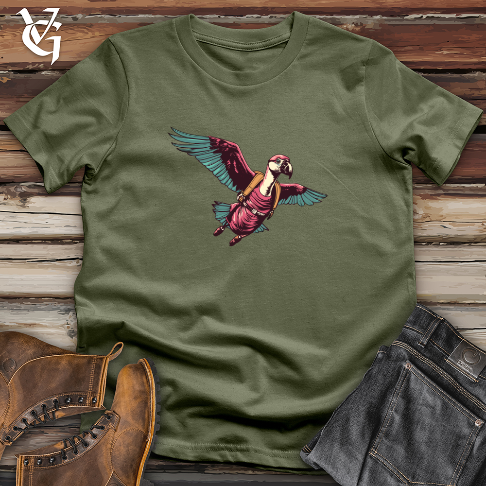 Retro Soaring Flamingo 01 Softstyle Tee