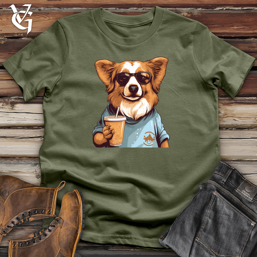 Retro Pawprint Corgi Softstyle Tee