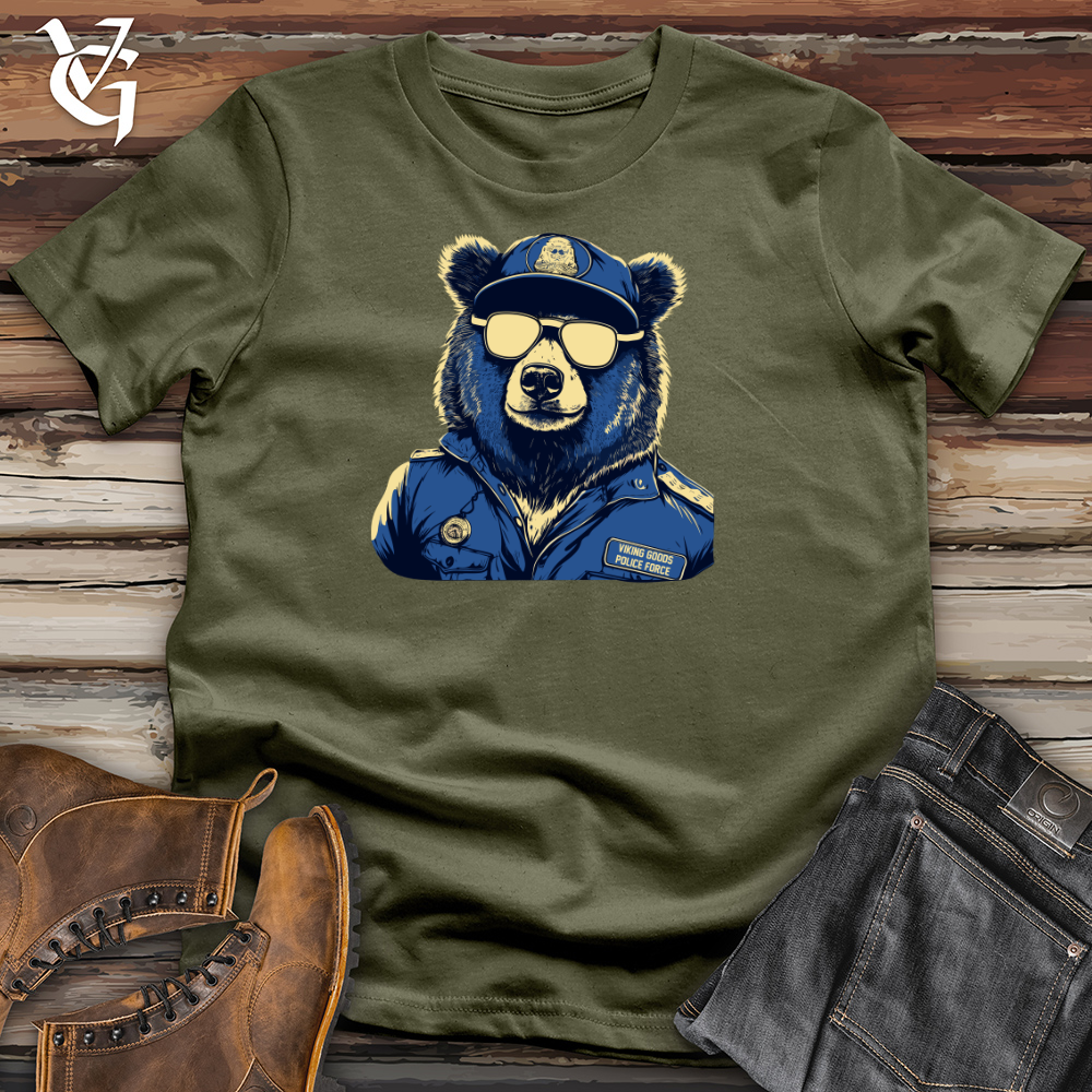 Officer Bear on Duty 01 Cotton Tee