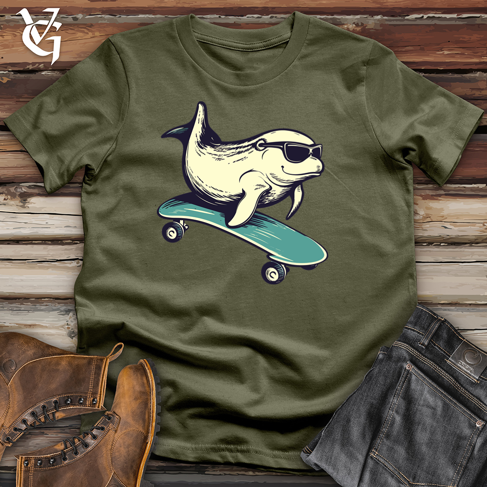 Skateboard Surfer Whale Cotton Tee