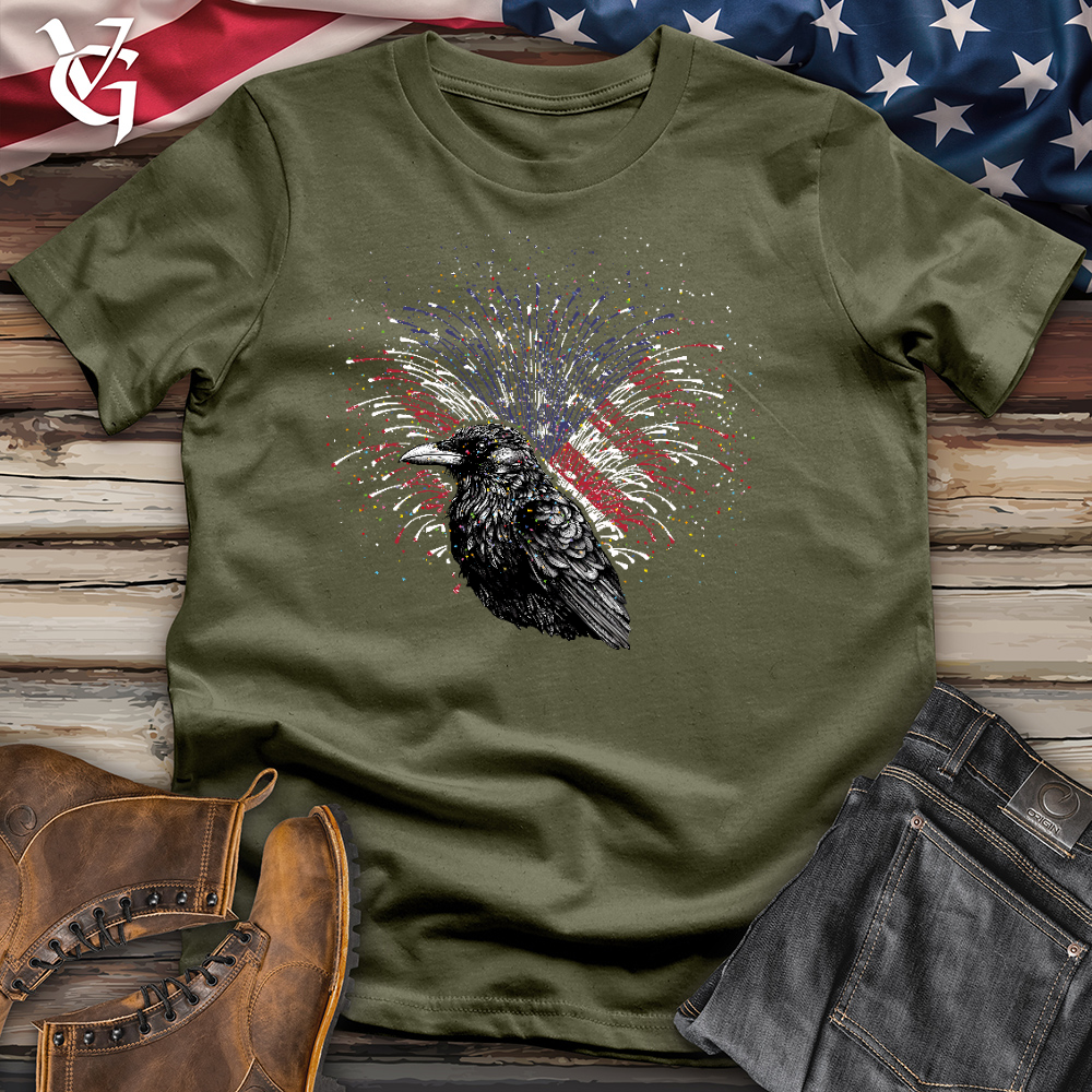 Raven Watching Fireworks Cotton Tee