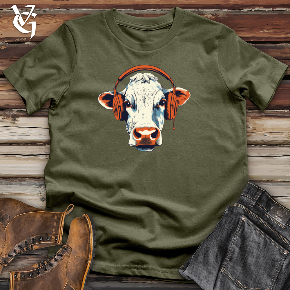 Cow Headphone Melody Vibes Cotton Tee