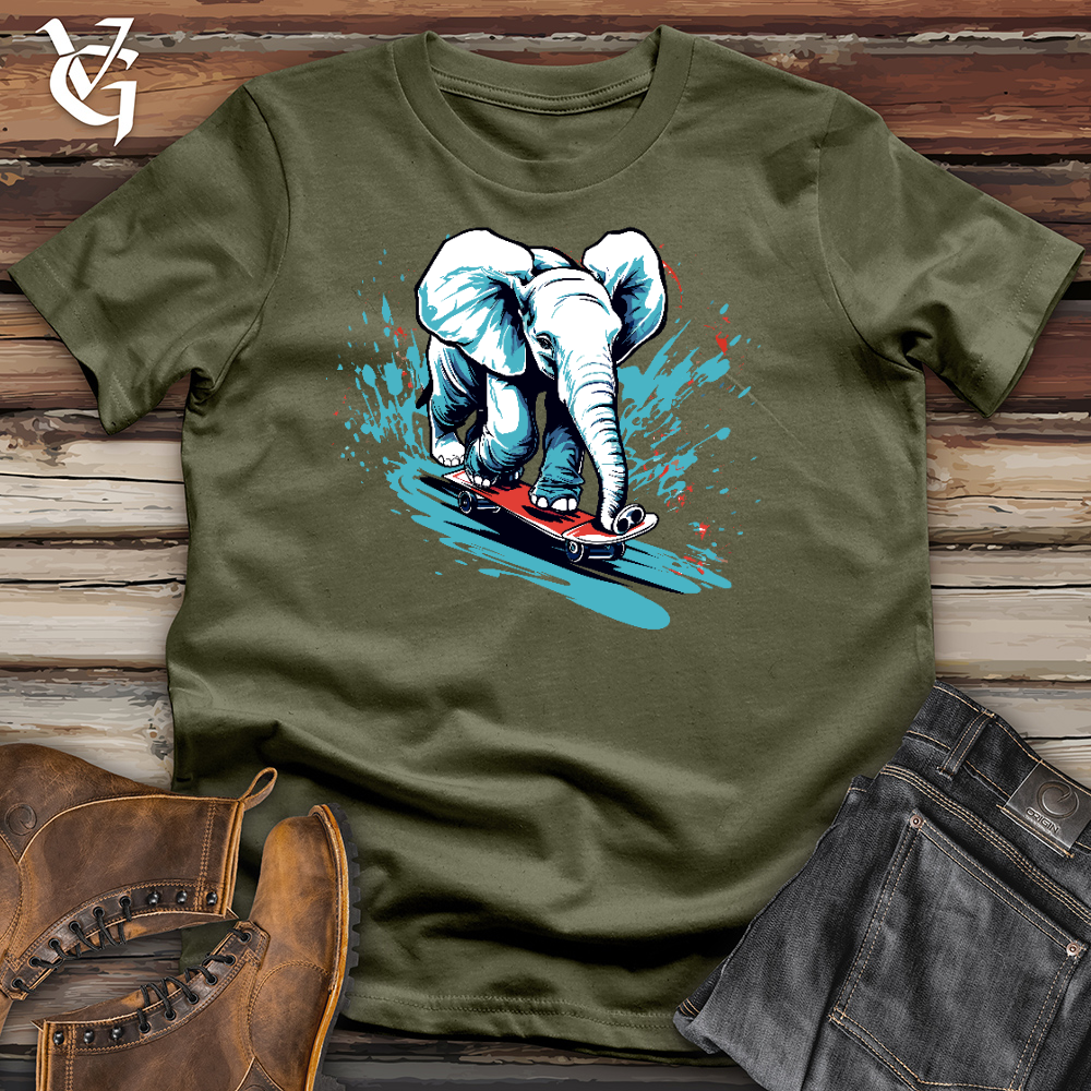 Elephant Skateboarding Cotton Tee