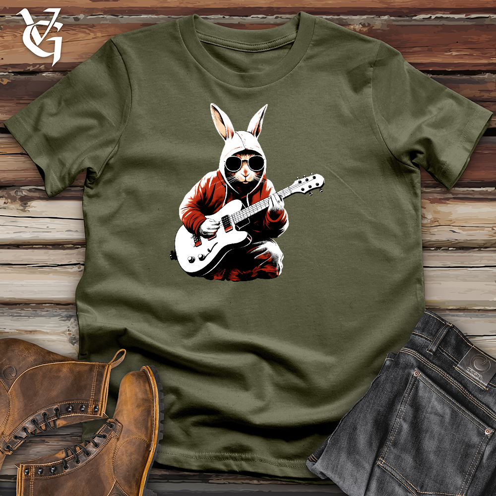 Rabbit Playing With Guitar Cotton Tee