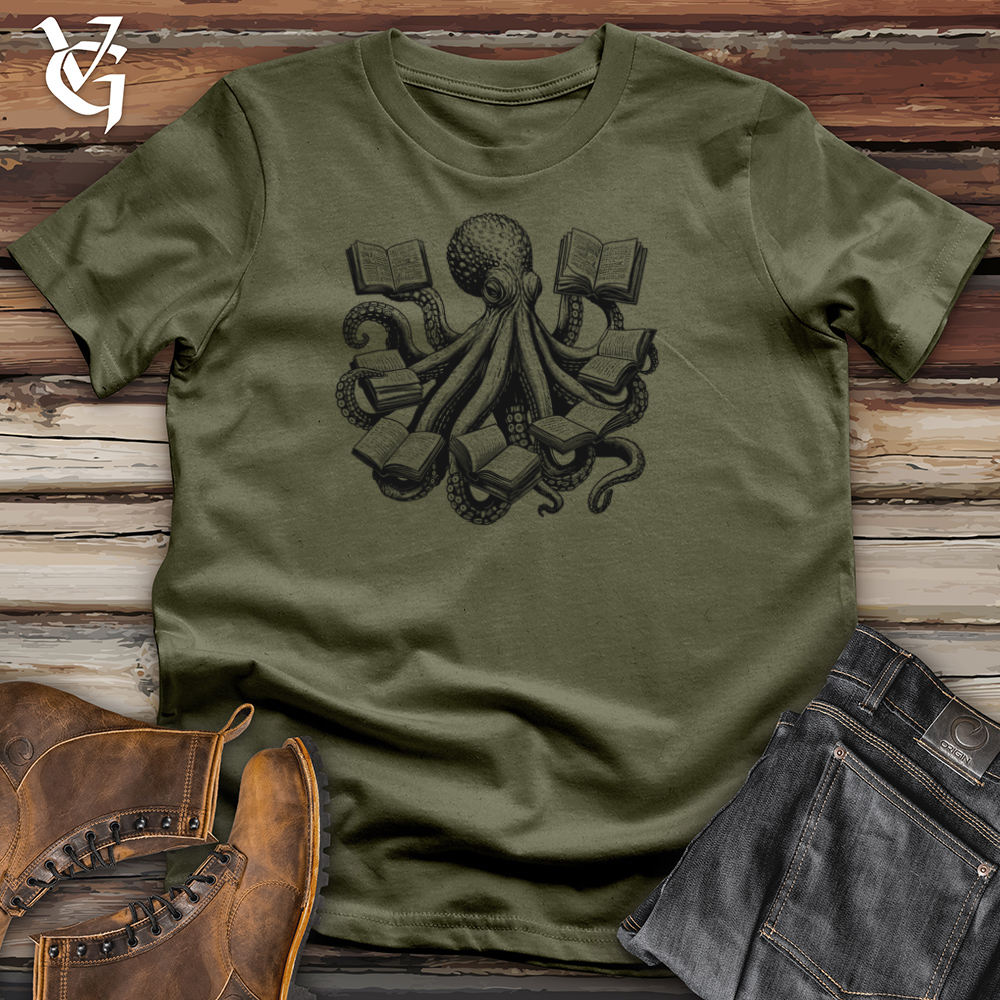 Octopus Reading Multiple Books Cotton Tee