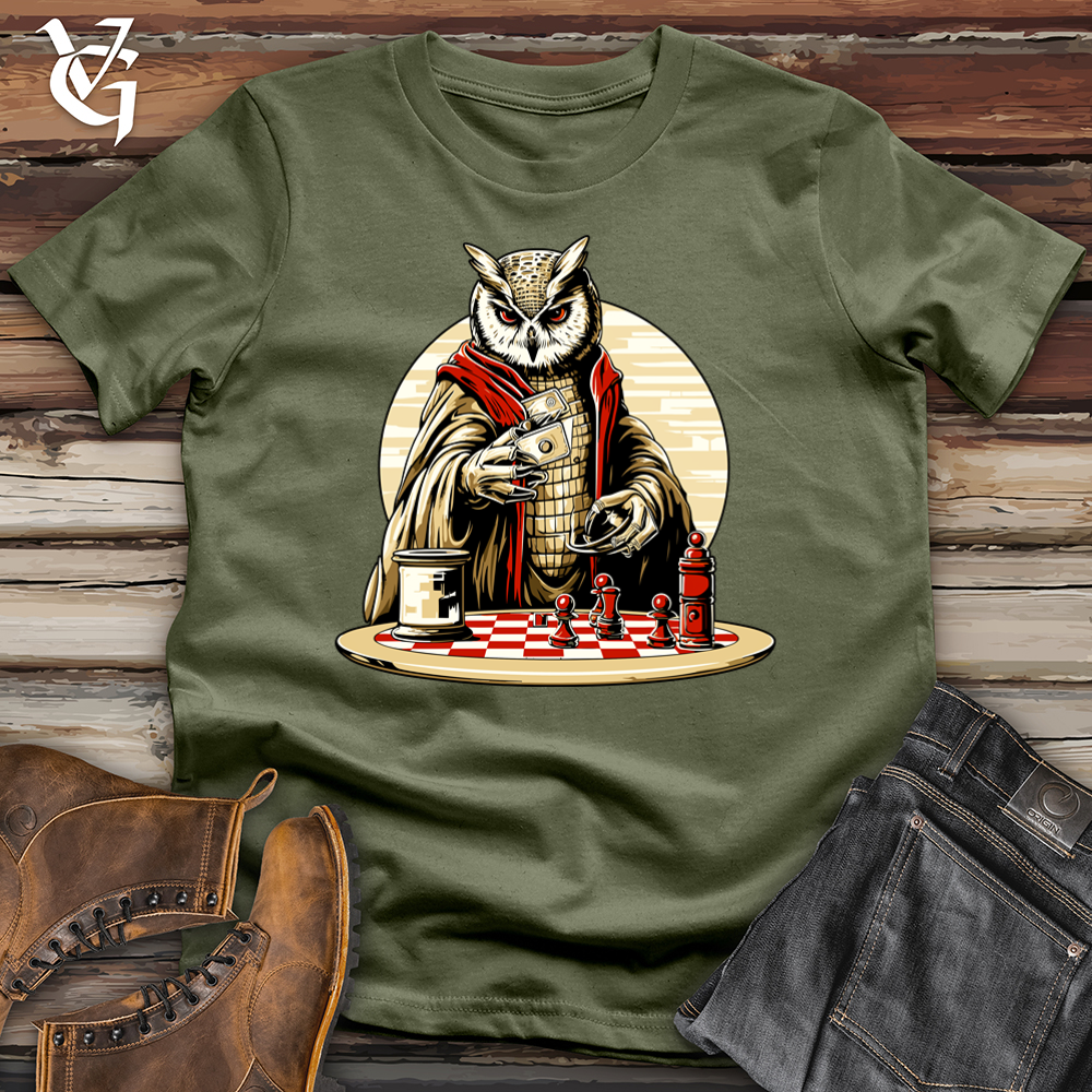 Owl Playing Chess Softstyle Tee