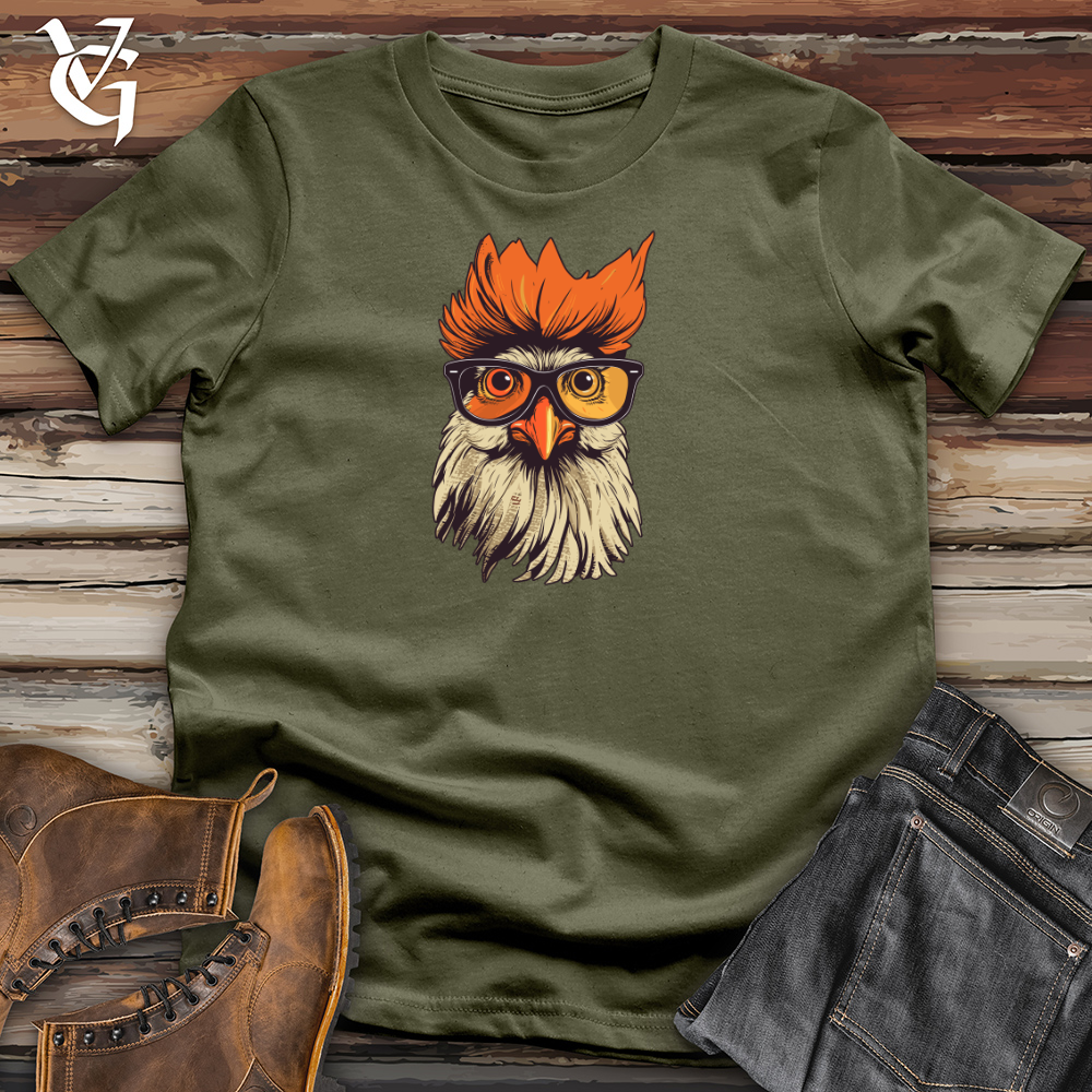 Orange Hair Hipster Chicken Cotton Tee