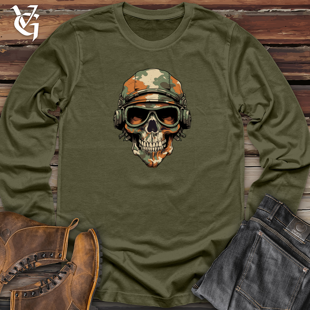 Camouflage Skull Vintage Long Sleeve