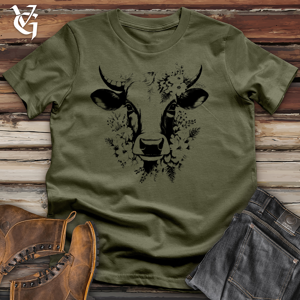 Floral Cow Cotton Tee