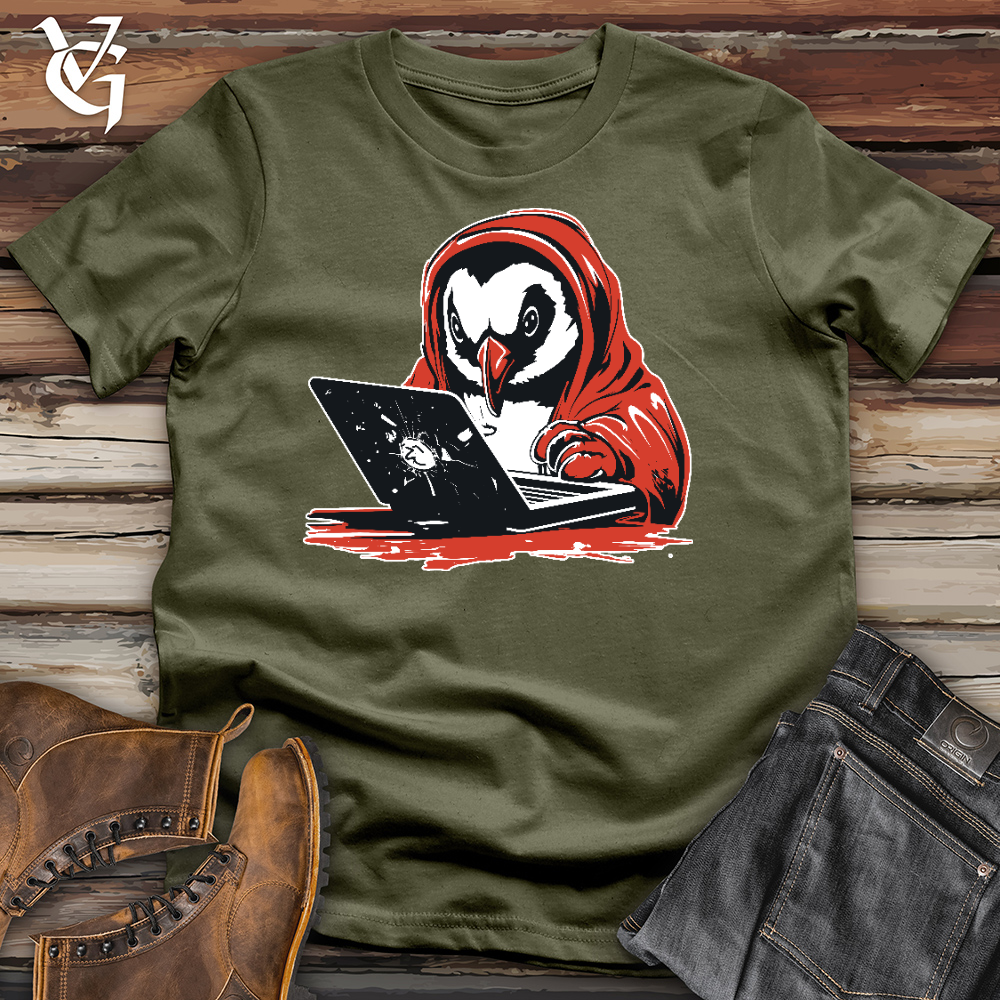 Penguin Watching Laptop Cotton Tee