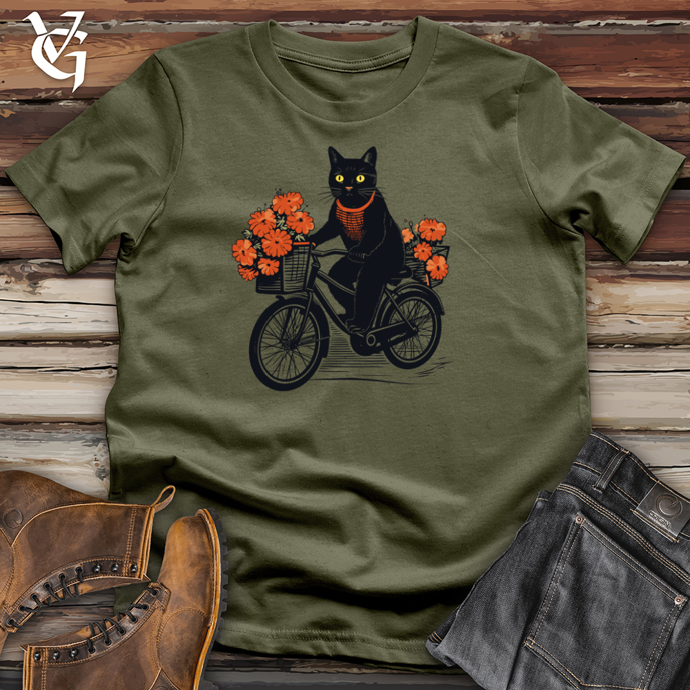 Vintage Bicycle Riding Cat Cotton Tee