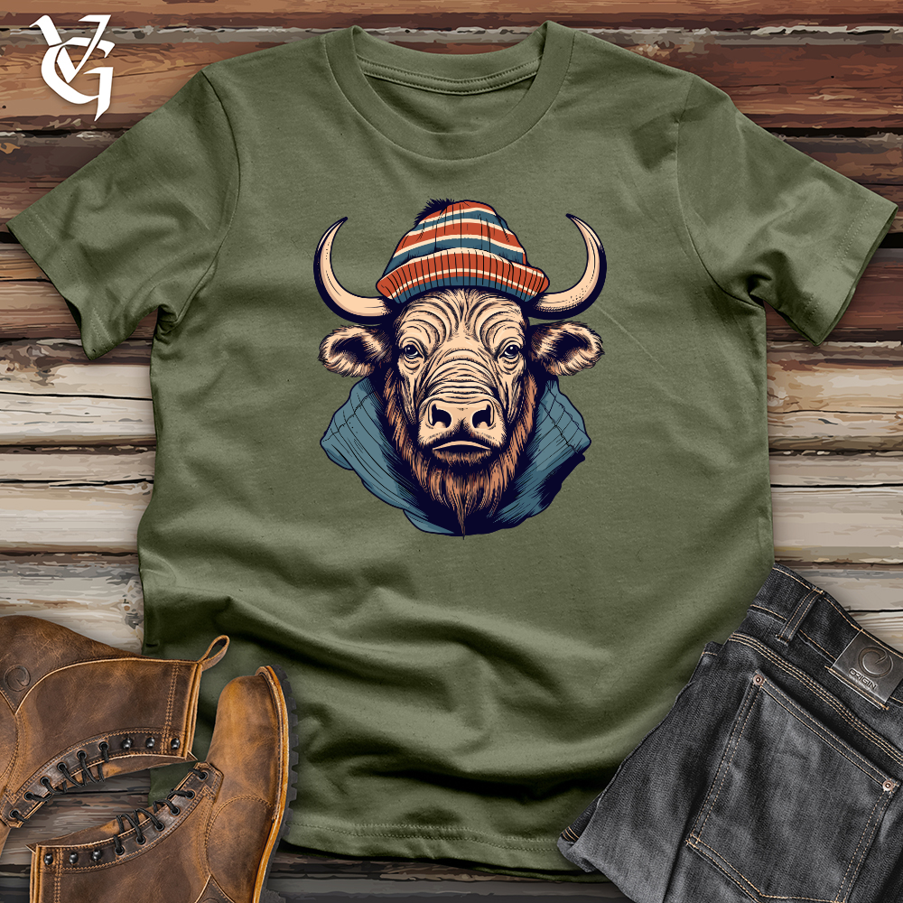 Vintage Buffalo Wearing Beanie Softstyle Tee