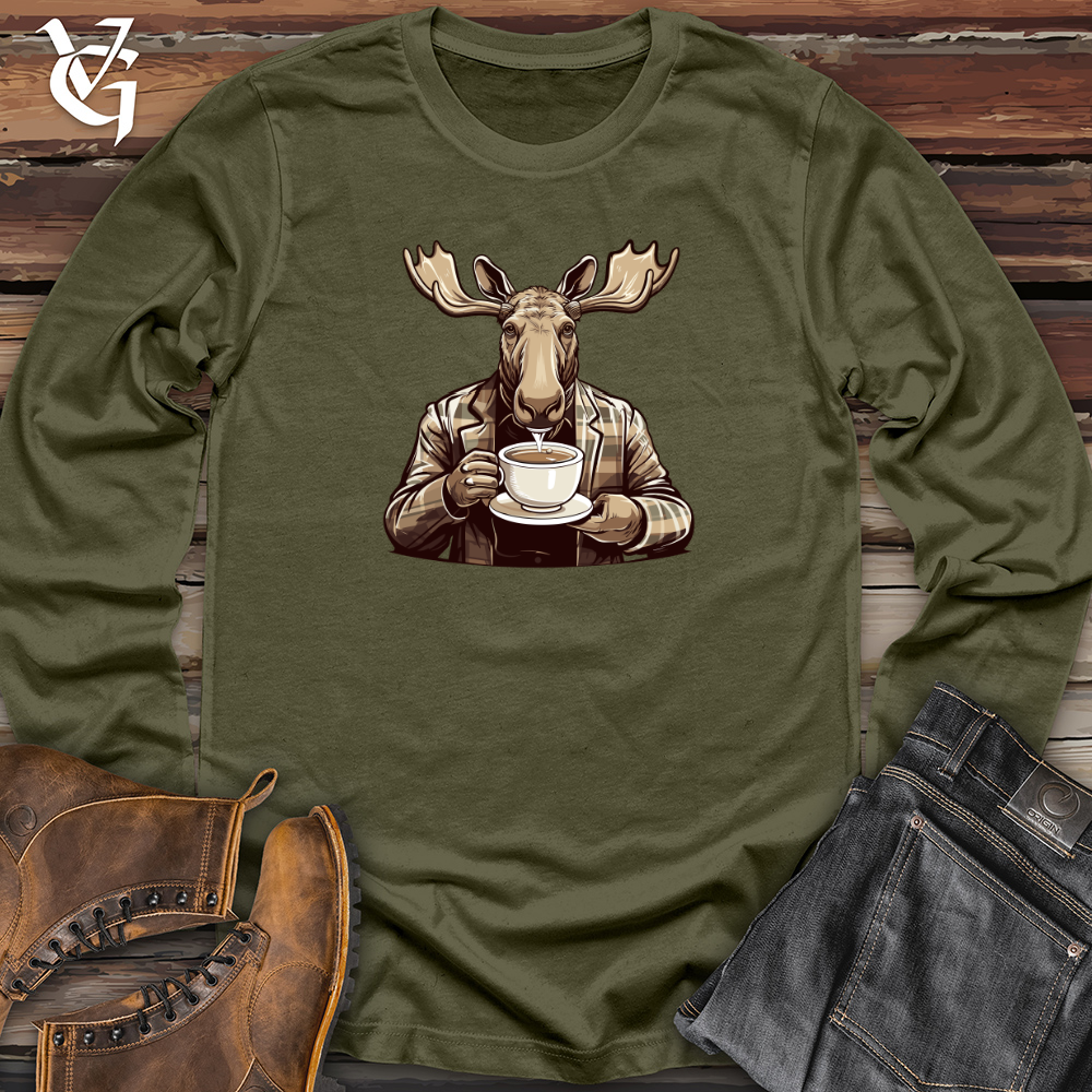 Mug-Wielding Moose Long Sleeve