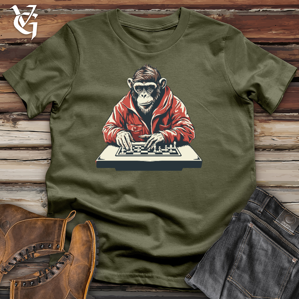 Chimp Playing Chess Cotton Tee