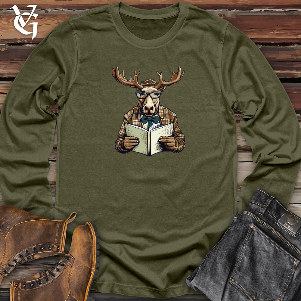 Whimsical Moose Reader Long Sleeve
