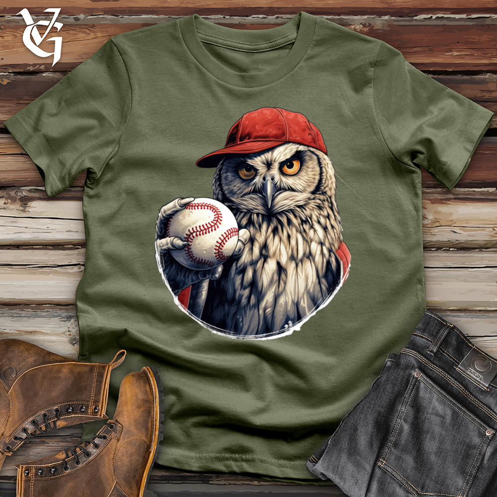Owl Baseball Pitcher Softstyle Tee
