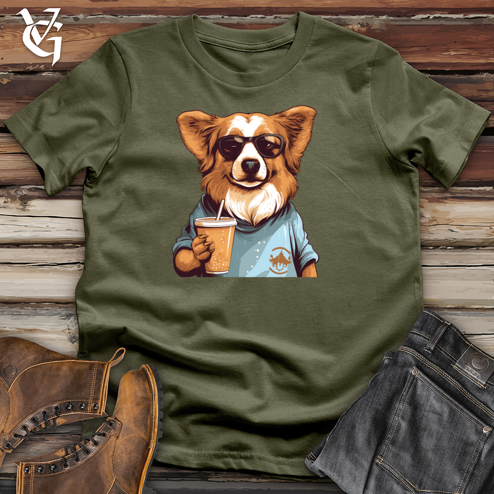 Retro Pawprint Corgi Cotton Tee