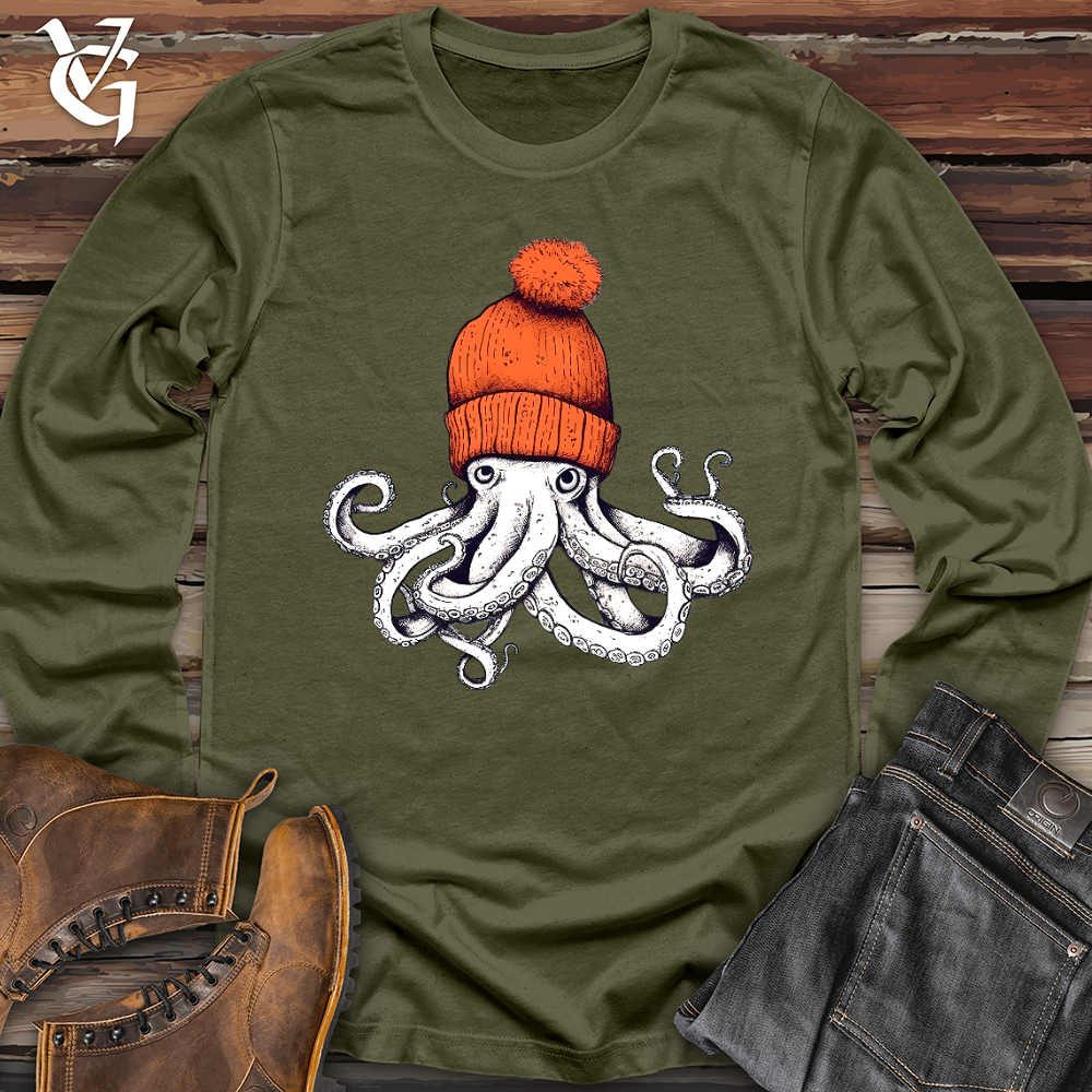 Octopus Orange Beanie Long Sleeve