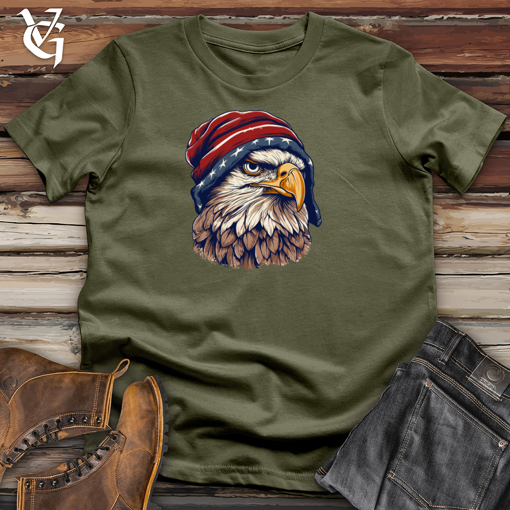 Retro Beanie Wearing Eagle Cotton Tee