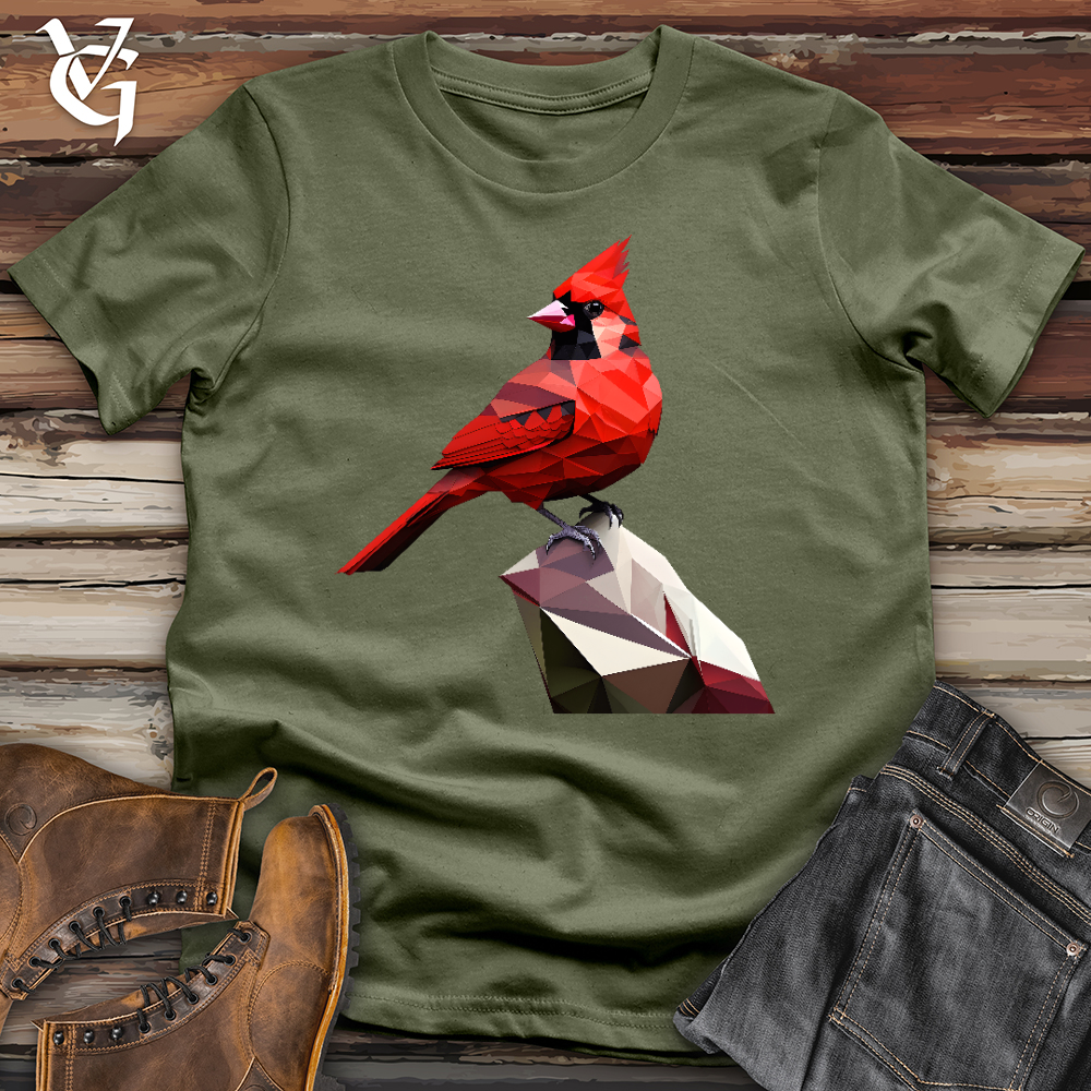 Geometric Cardinal Bird Softstyle Tee