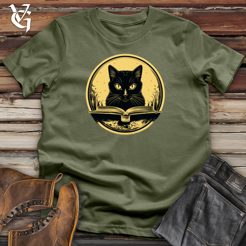 Vintage Bookworm Black Cat Softstyle Tee
