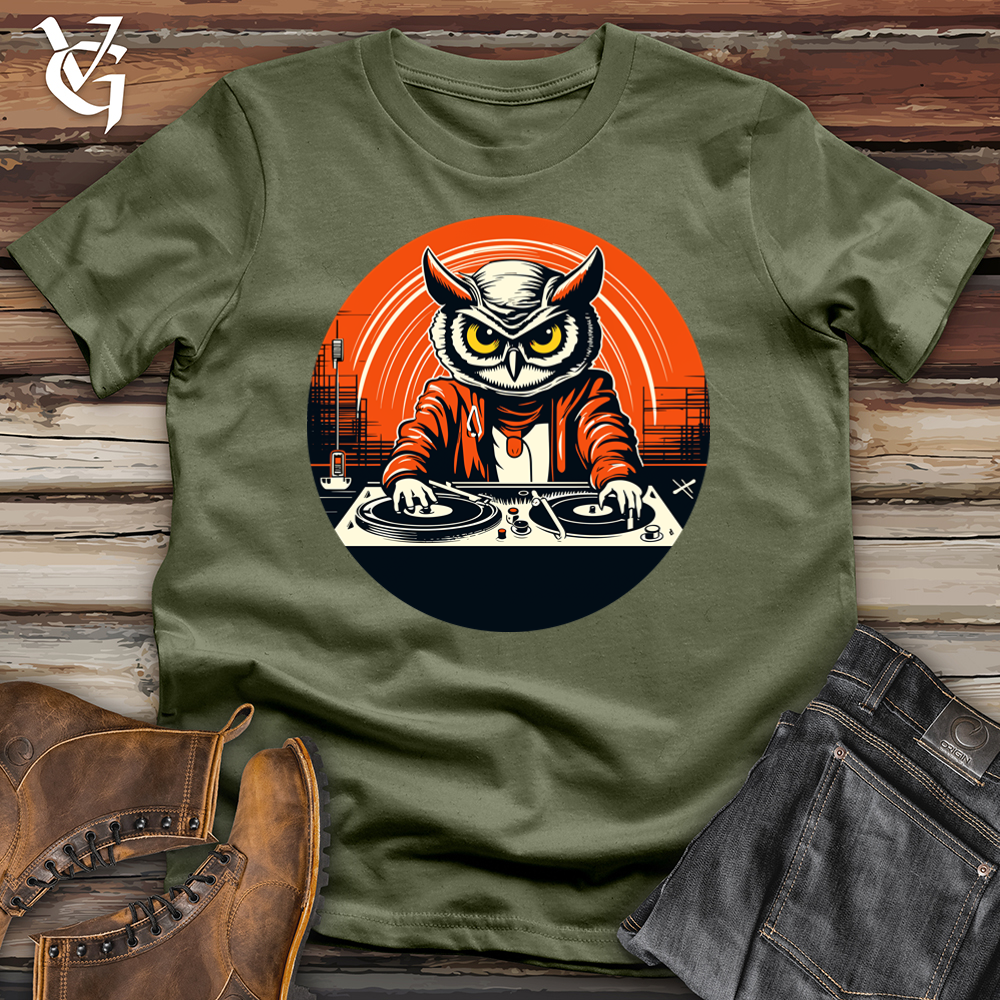 Dj Owl Making Techno Music Softstyle Tee