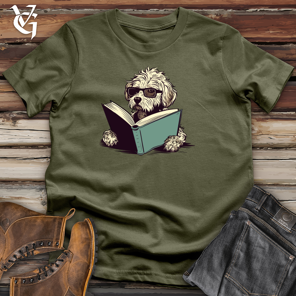 Book Lover Doodle Pooch Cotton Tee