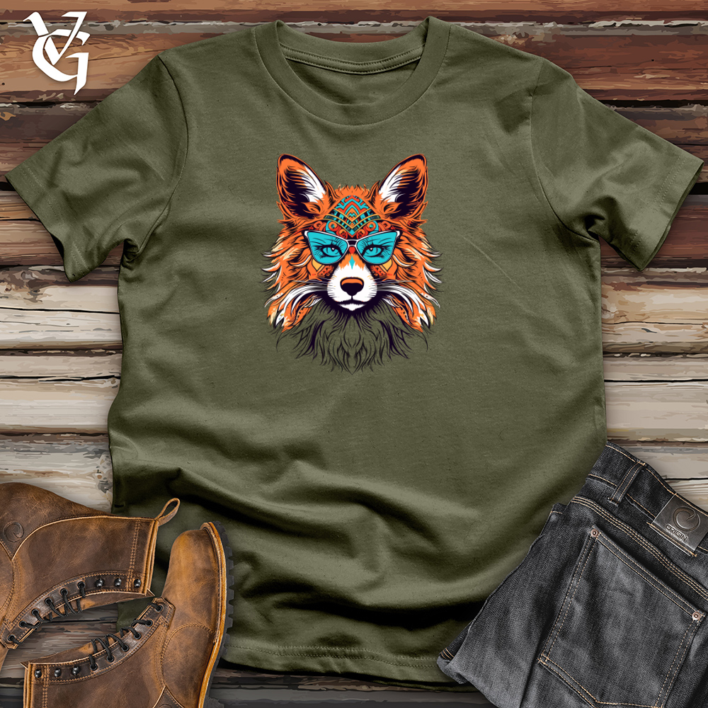 Vintage Hippy Fox 01 Cotton Tee