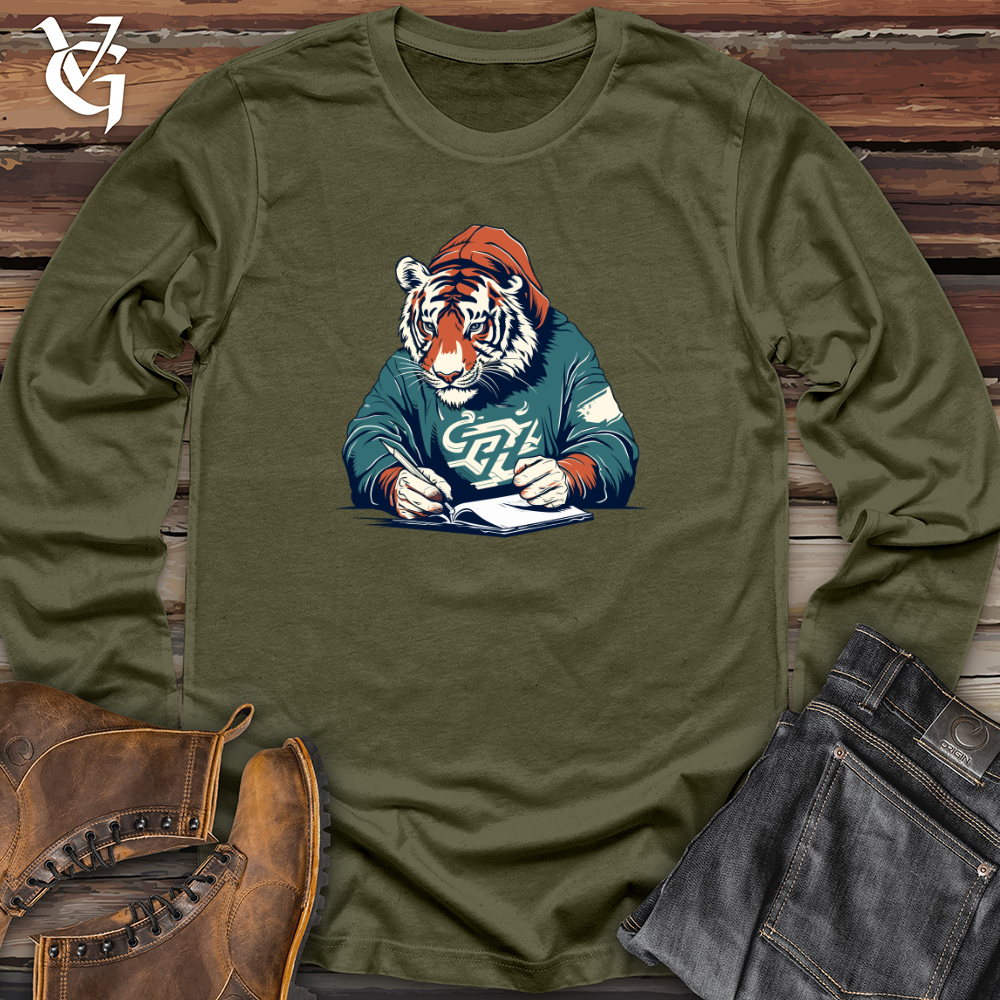 Retro Scribbling Tiger Long Sleeve