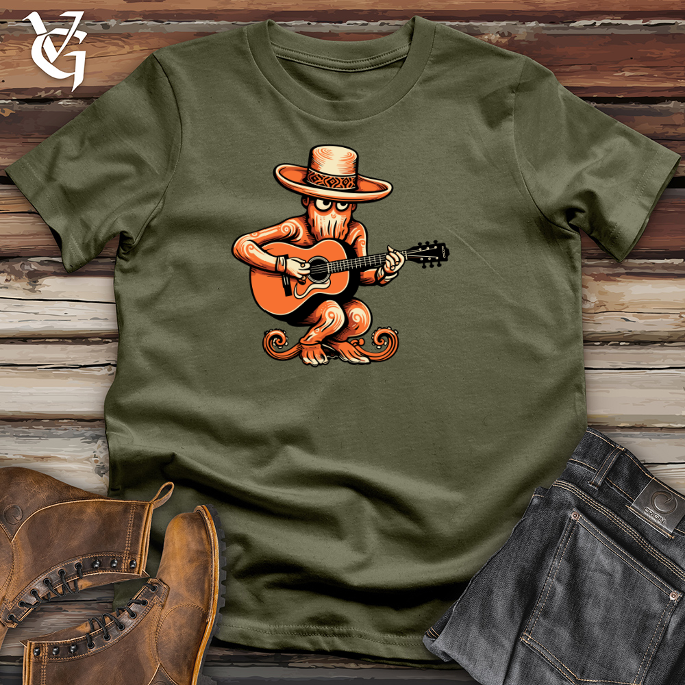 Retro Guitar Strumming Octopus Cotton Tee